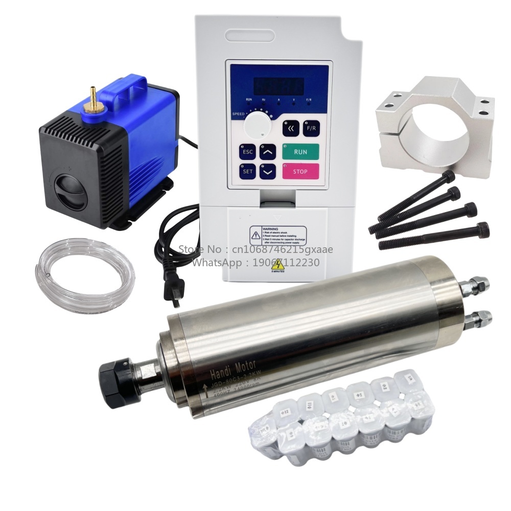 2.2Kw Water Cooled Spindle Kit Vfd - Kit de moteur de broche CNC