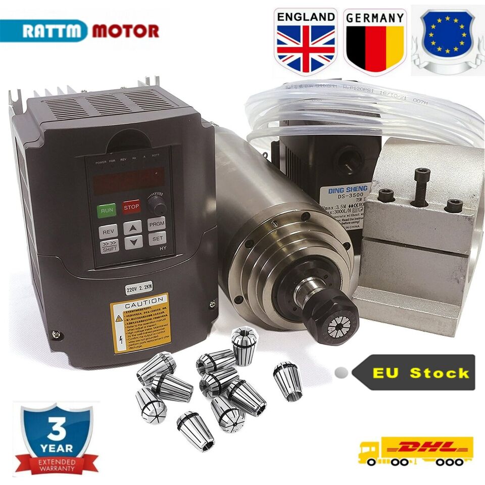 2.2Kw Water Cooled Spindle Kit Vfd - Kit de moteur de broche de