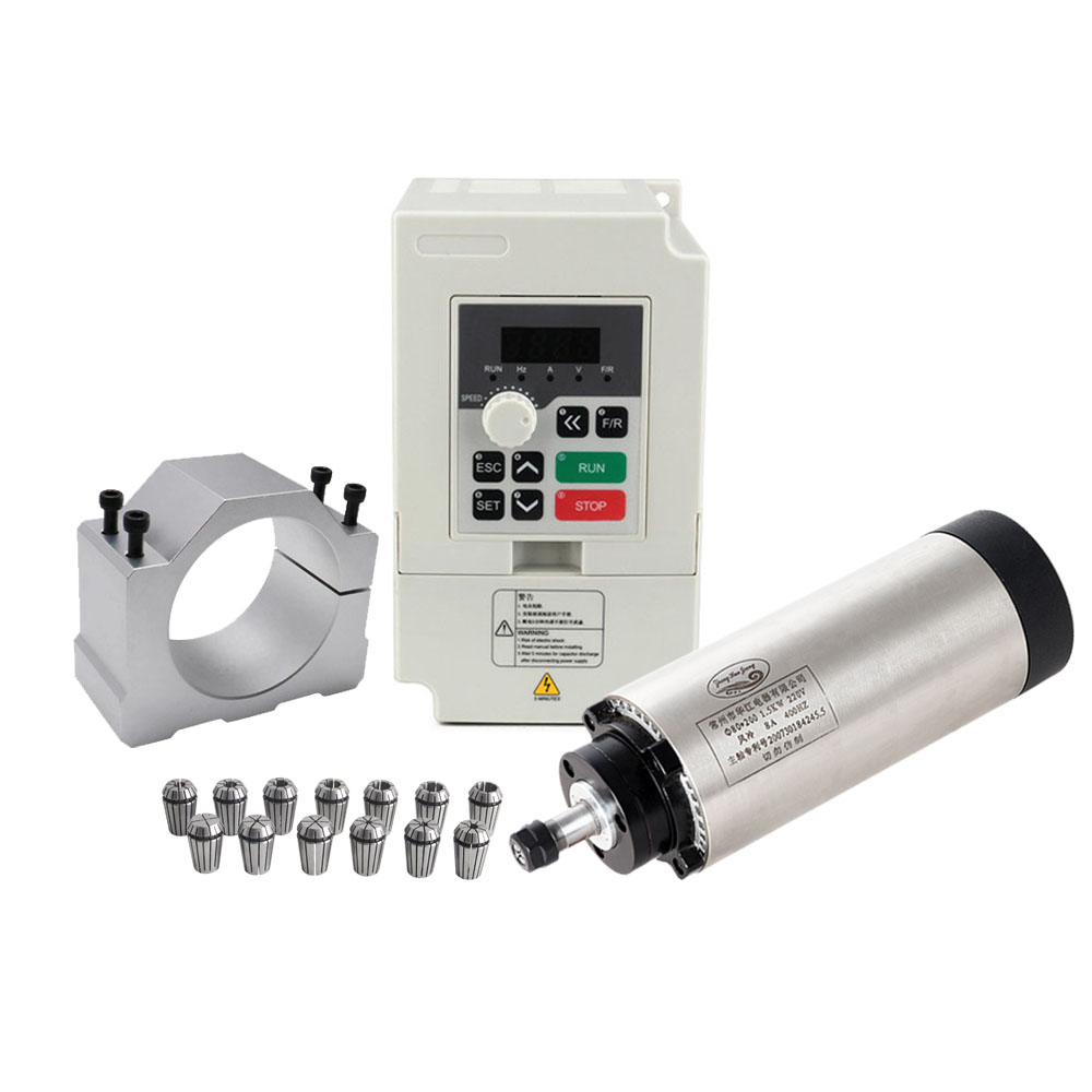 Air Cooled 1.5Kw Spindle Motor Inverter 110V - Kit de moteur de broche CNC