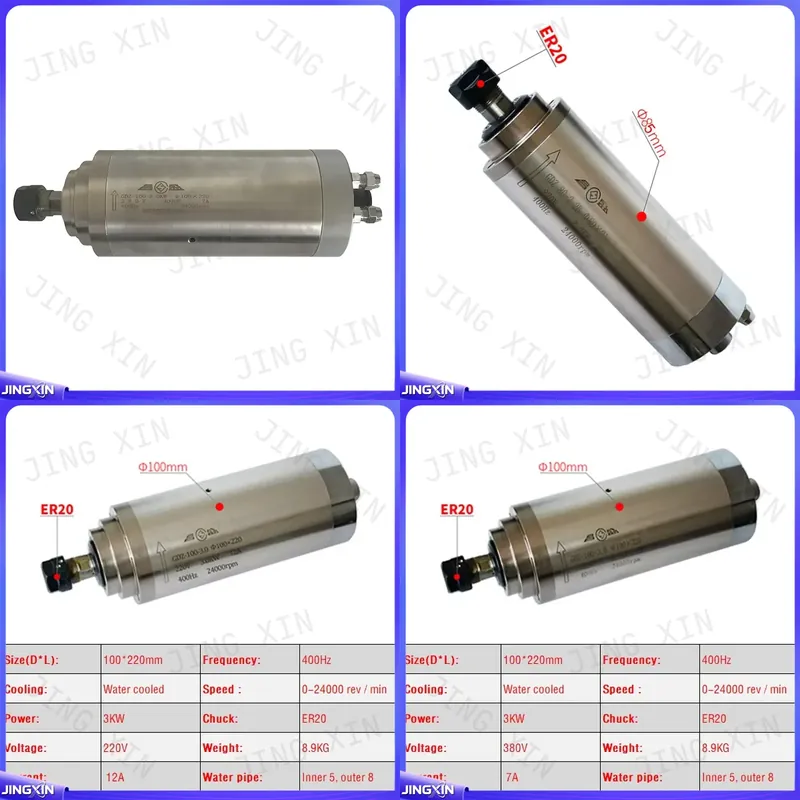 Er20 Collet Chuck Spindle Motor 220V - Moteur de broche CNC sur mesure