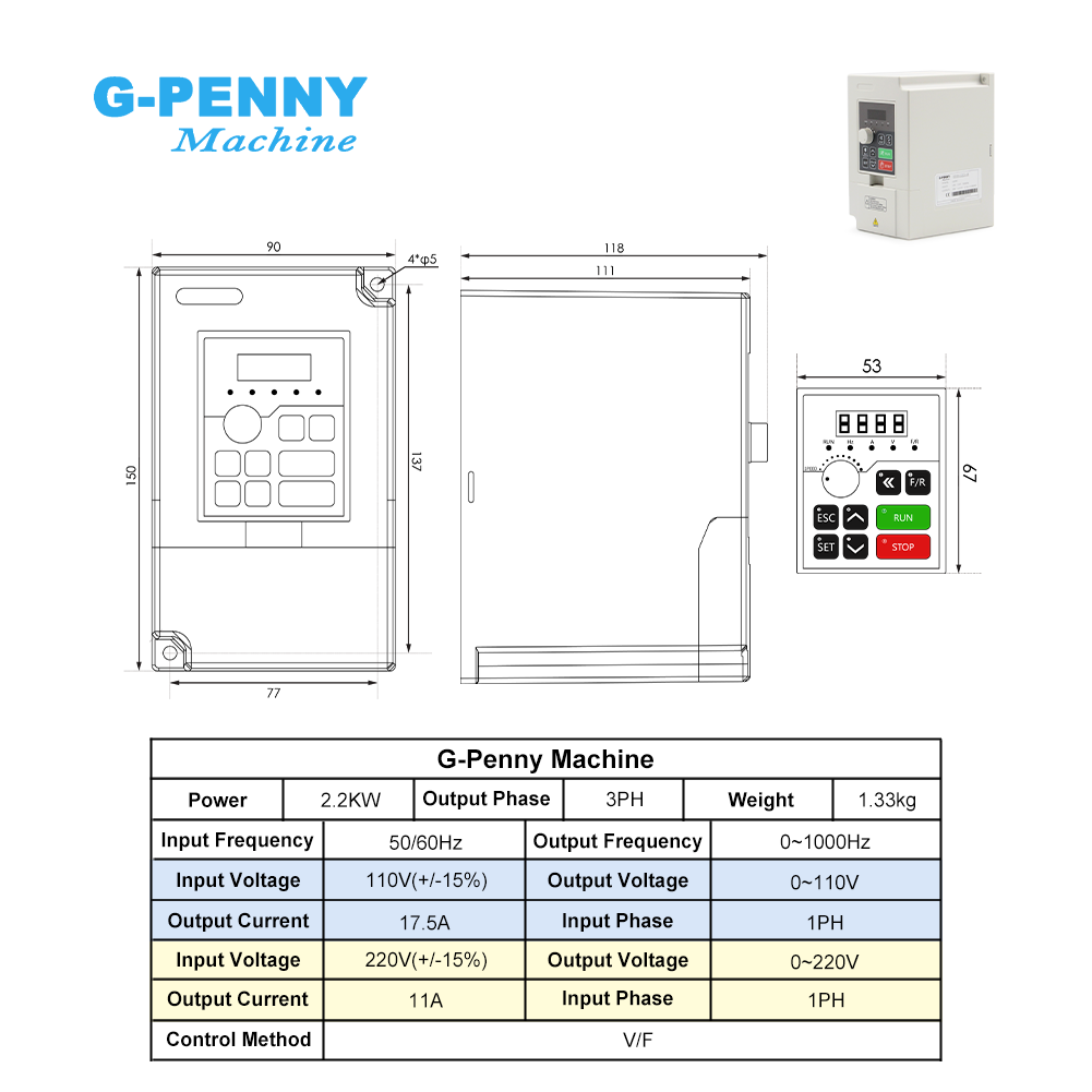 Moteur de broche CNC G-Penny 2 - 2.2Kw Water Cooled Spindle Kit Vfd avis et prix