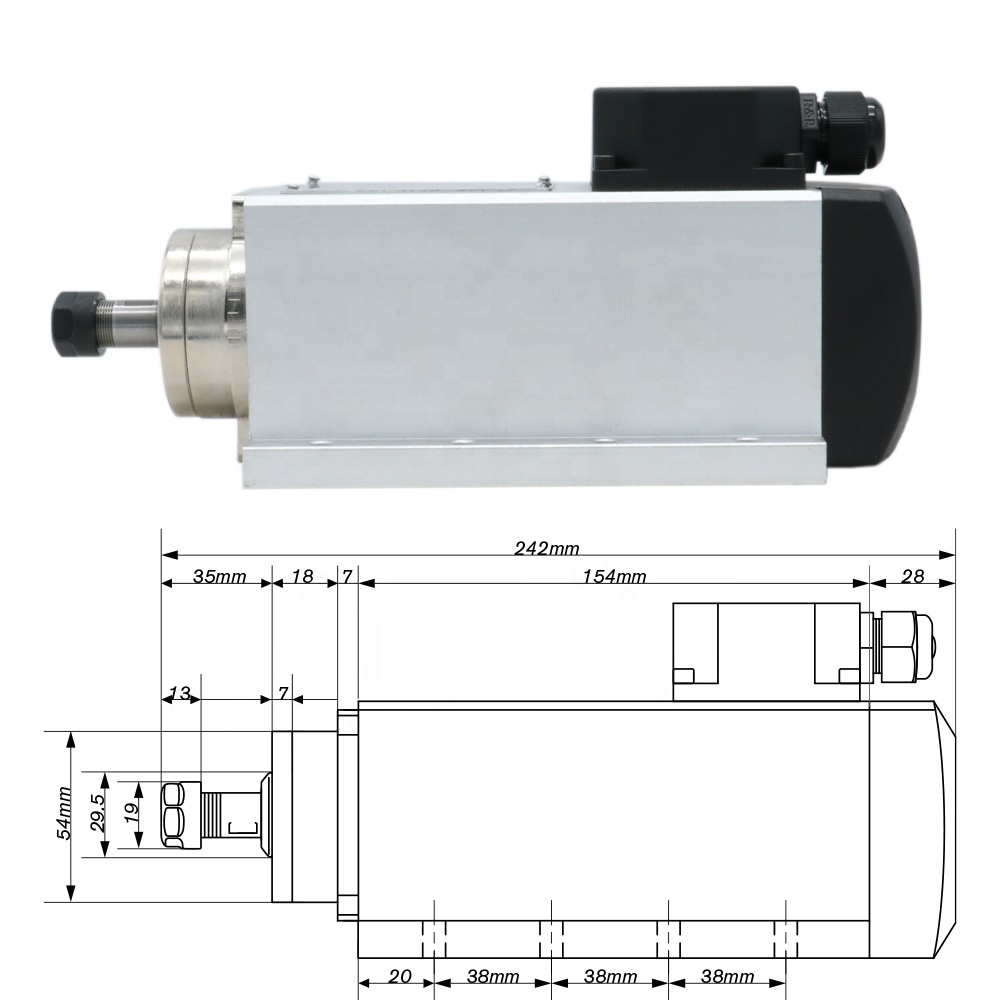 HLTNC 1.5kw Flash refroidi par - Air Cooled 1.5Kw Spindle Motor Inverter 110V avis et prix