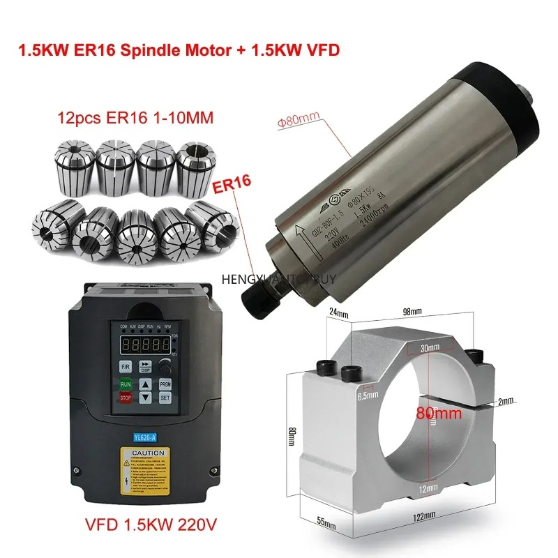 Kit moteur de broche refroidi  - Er20 Collet Chuck Spindle Motor 220V avis et prix
